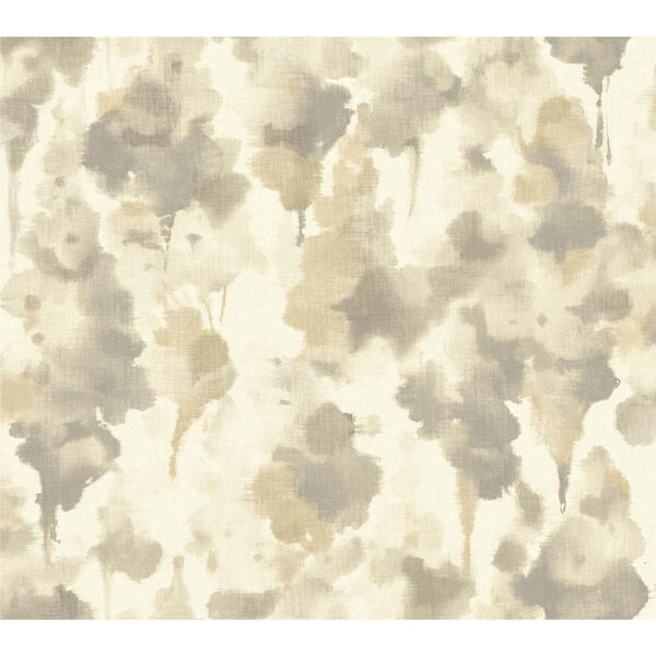 Candice Olson Modern Nature White and Taupe Mirage Wallpaper: Sample Swatch Only, image 1