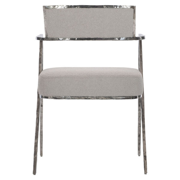 Torres Polished Stainless Steel and Beige Arm Chair, image 4