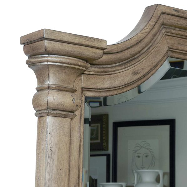 Garrison Cove Natural Mirror with Shaped Crown Molding, image 4