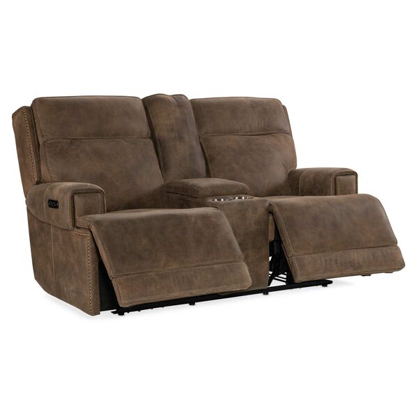 MS Brown Wheeler Power Console Loveseat with Headrest, image 5