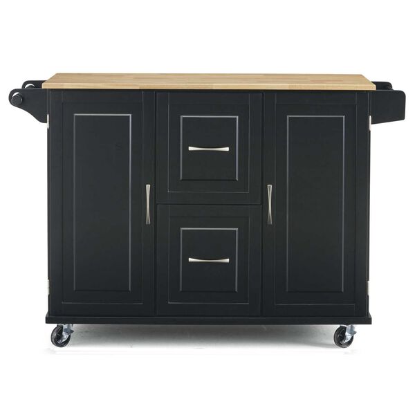 Blanche Black and Natural Kitchen Cart, image 1