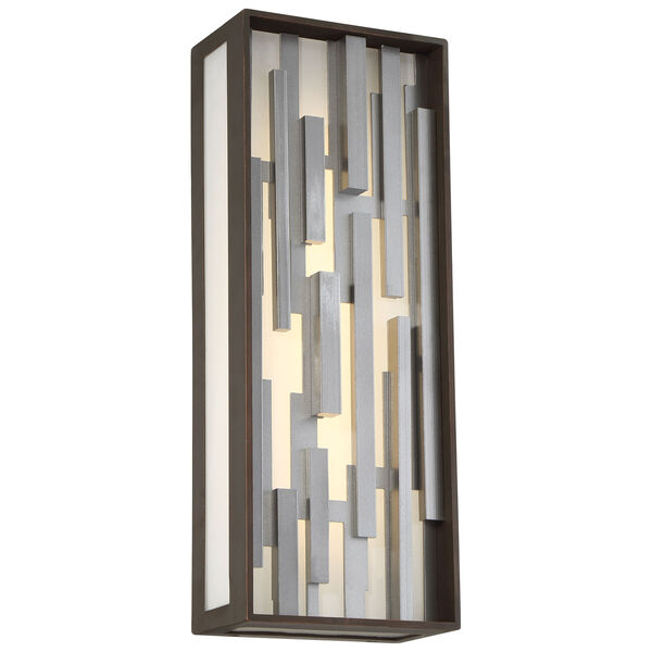 Bars Bronze with Silver LED Outdoor Wall Sconce, image 1