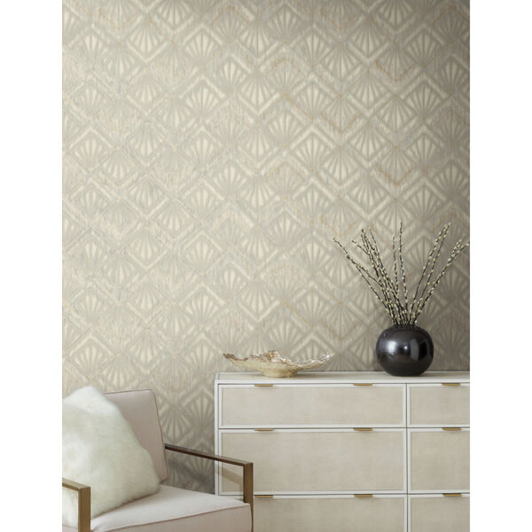 Candice Olson Modern Nature 2nd Edition Gray and Beige Modern Shell Wallpaper, image 5