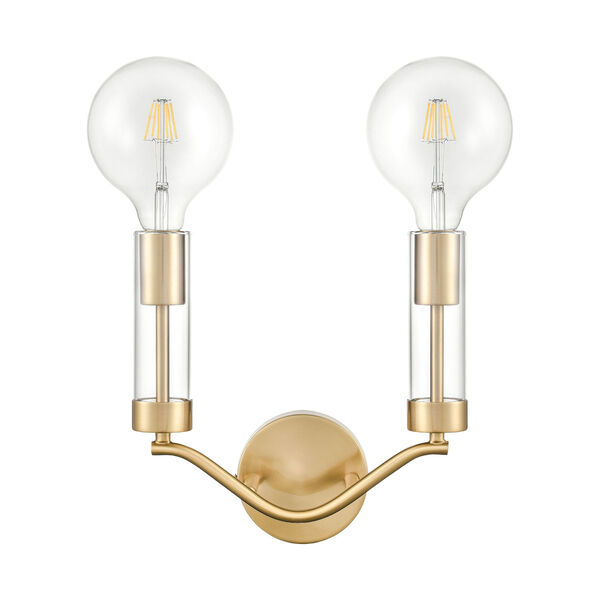 Celsius Satin Brass Two-Light Wall Sconce, image 4