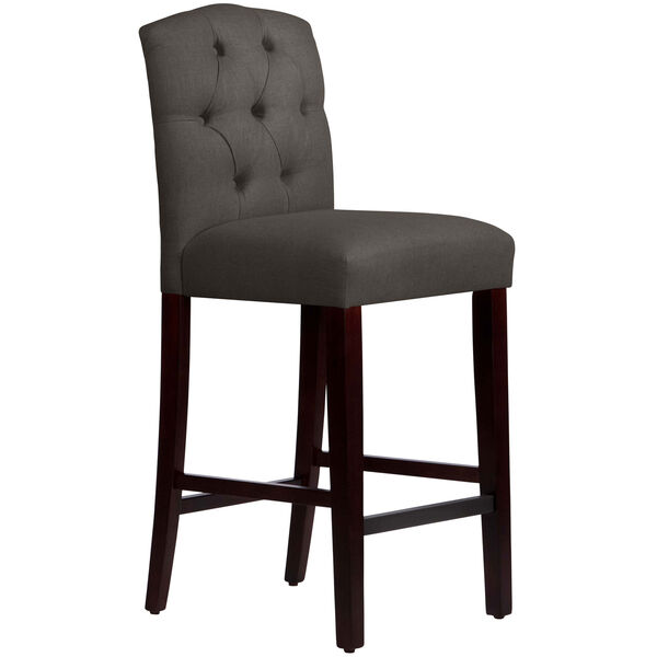Linen Cindersmoke 46-Inch Tufted Arched Bar Stool, image 1