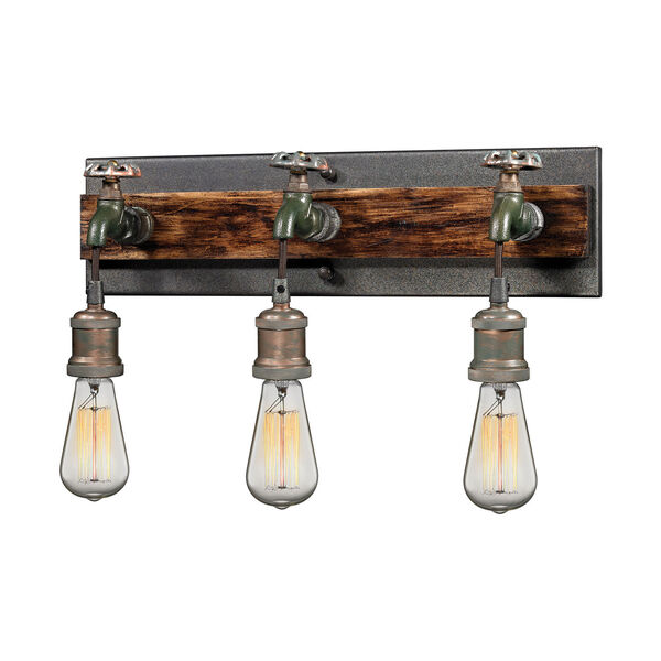 River Station Multicolor Weathered Three-Light Wall Sconce, image 1