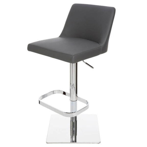 Rome Matte Black and Silver Adjustable Stool, image 1