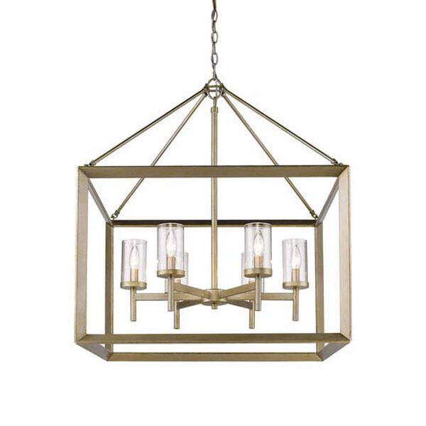 Smyth White Gold Four-Light Chandelier with Clear Glass Shade, image 4