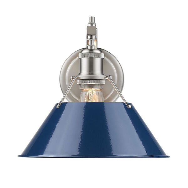 Orwell Pewter One-Light Wall Sconce with Navy Blue Shade, image 1
