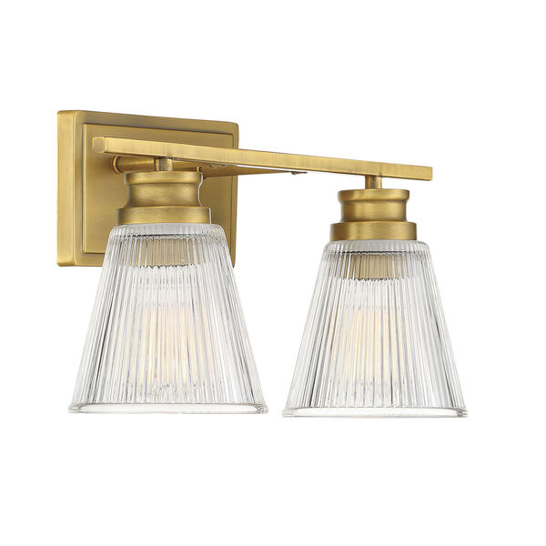 Nora Natural Brass Two-Light Bath Vanity, image 3