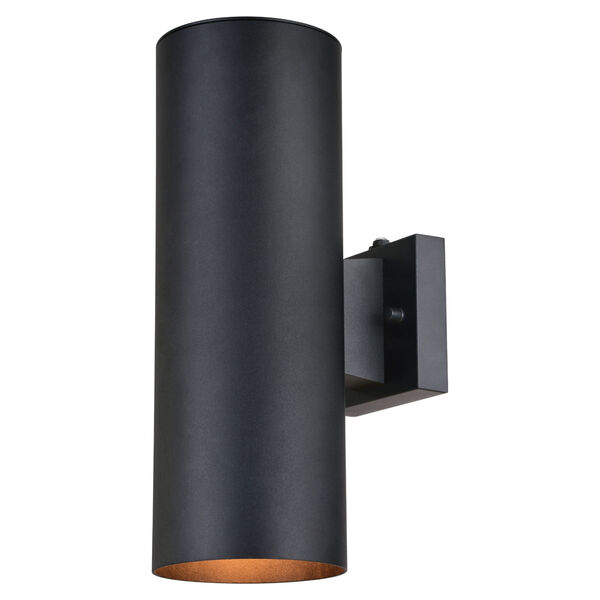 Chiasso Textured Black Two-Light Outdoor Wall Mount, image 1