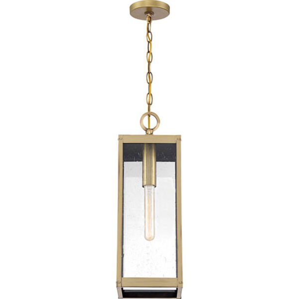 Pax Antique Brass One-Light Outdoor Pendant with Seedy Glass, image 5