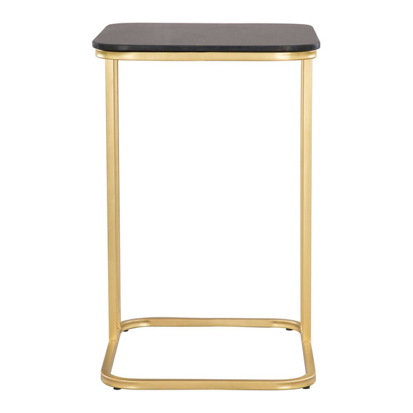 Alma Black and Gold C-Side Marble Table, image 4