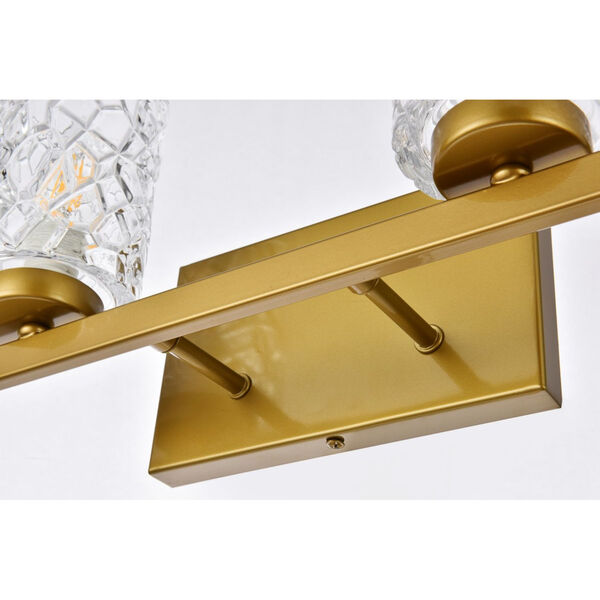 Cassie Brass and Clear Shade Four-Light Bath Vanity, image 4