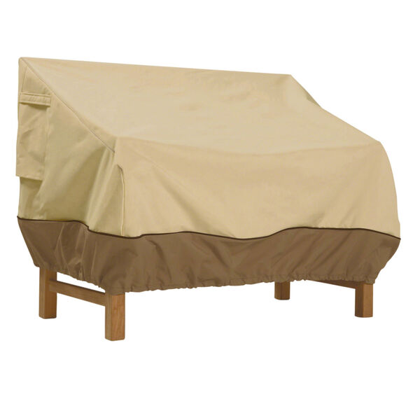 Ash Beige and Brown 75-Inch Patio Bench Cover, image 1