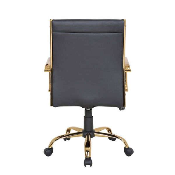 Master Gold and Black Faux Leather Office Chair, image 4