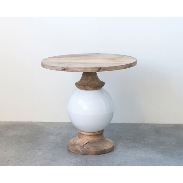 Shoreline Mango Wood and Metal Round Pedestal Table, image 3
