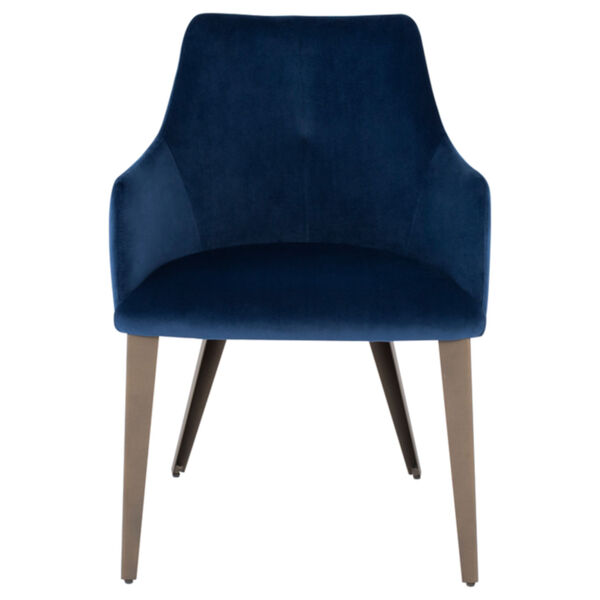 Renee Navy and Walnut Dining Chair, image 2