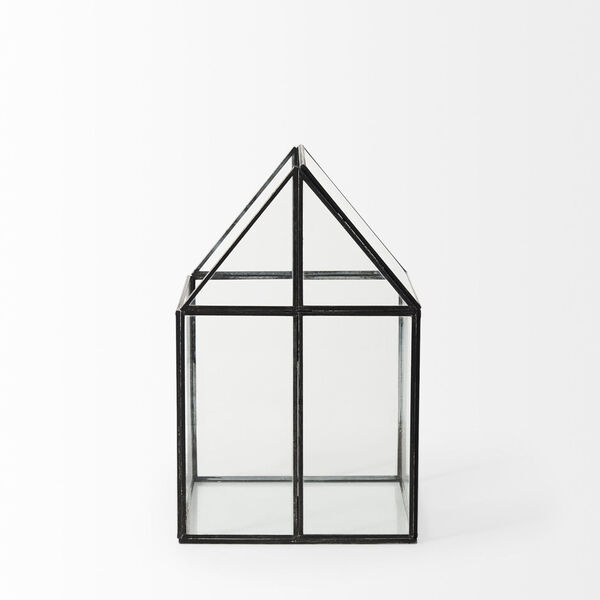 Sikes Black Medium 13-Inch Height Glass Terrarium Box, image 2