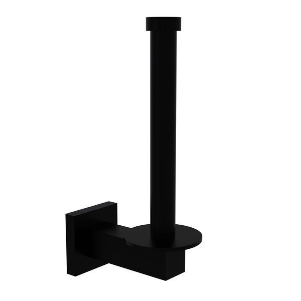 Montero Matte Black Four-Inch Upright Toilet Tissue Holder and Reserve Roll Holder, image 1