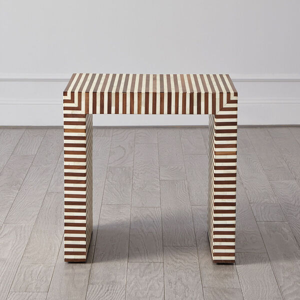 Sienna Large End Table in Walnut and Bone, image 6