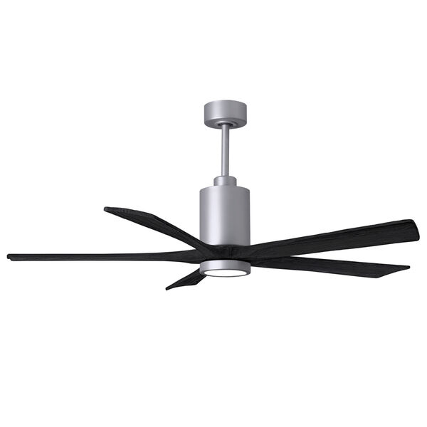 Patricia-5 Brushed Nickel and Matte Black 60-Inch Ceiling Fan with LED Light Kit, image 1