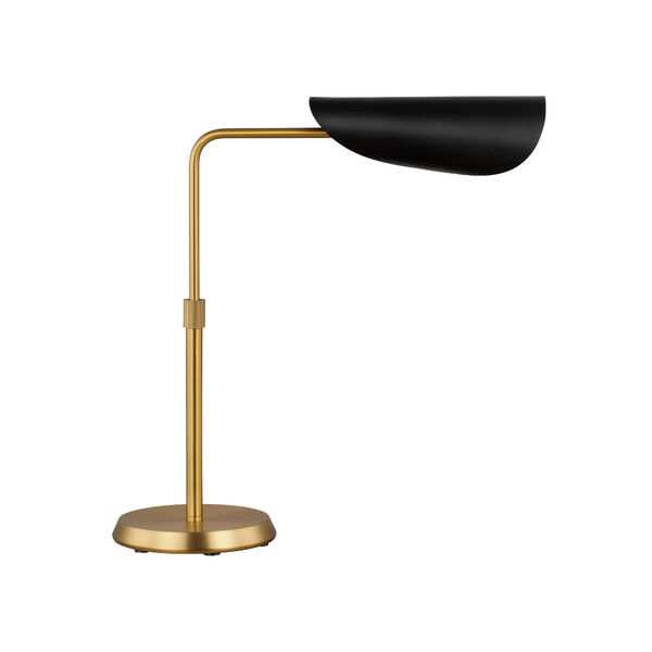 Tresa Burnished Brass LED Task Table Lamp with Midnight Black Shade, image 3