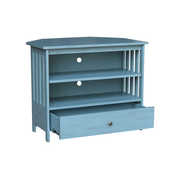 Antique Ocean Blue 35-Inch TV Stand, image 4