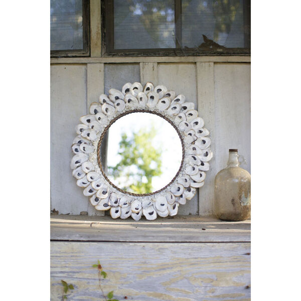 Large Round Oyster Shell Mirror, image 1
