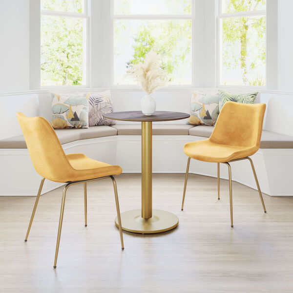 Tony Yellow and Gold Dining Chair, Set of Two, image 2