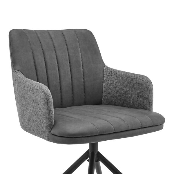 Simone Matte Black Gray Arm Chair, Set of Two, image 5