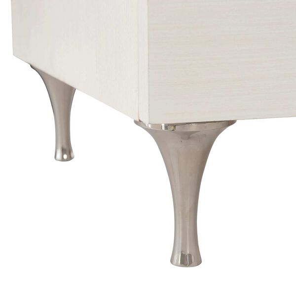 Silhouette Eggshell and Stainless Steel 26-Inch Nightstand, image 6