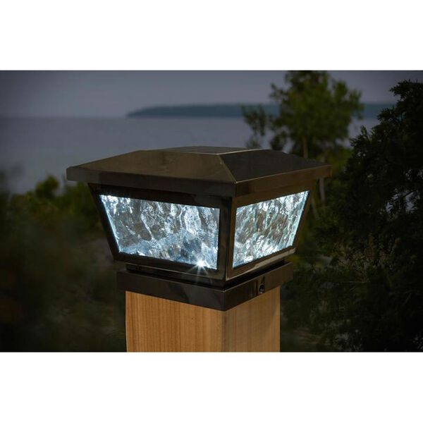 Black Fairmont LED Solar Powered Post Cap, image 5