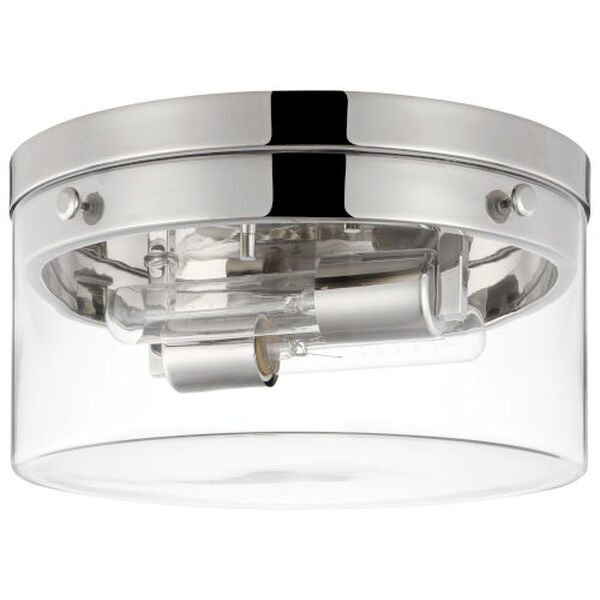 Intersection Polished Nickel 14-Inch Two-Light Flush Mount, image 1