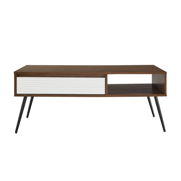 Lane Solid White and Dark Walnut Drawer Coffee Table, image 5
