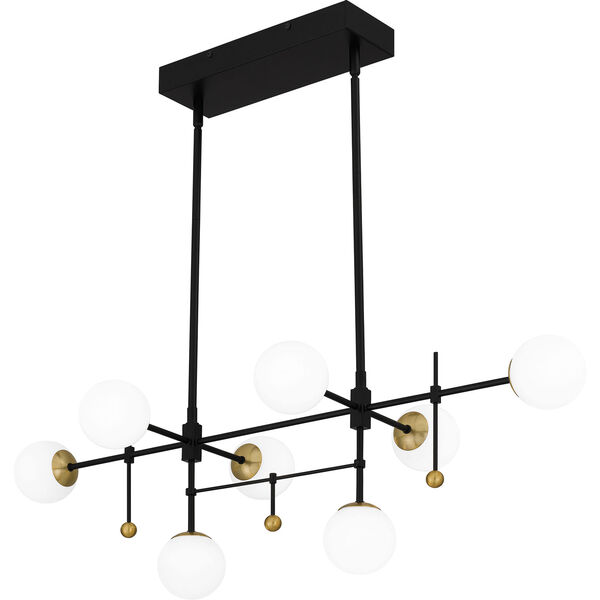 Blaire Matte Black and Gold Eight-Light LED Chandelier, image 6