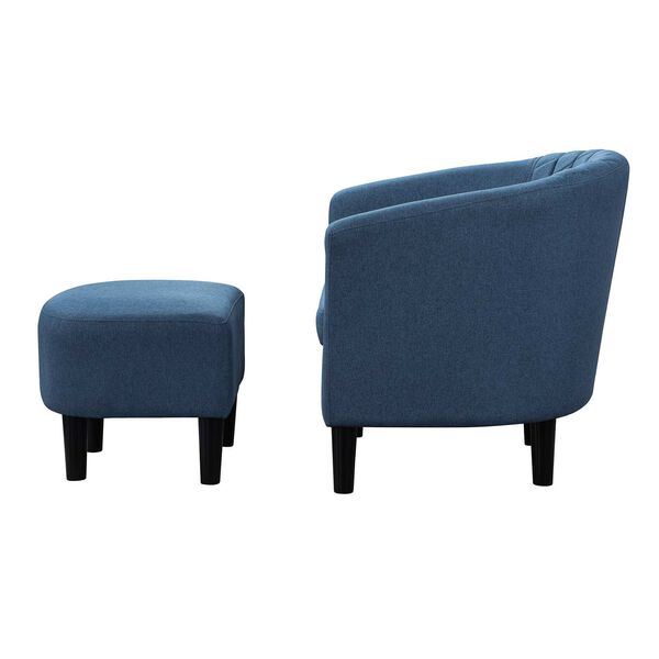 Take A Seat Blue Fabric Roosevelt Accent Chair with Ottoman, image 5