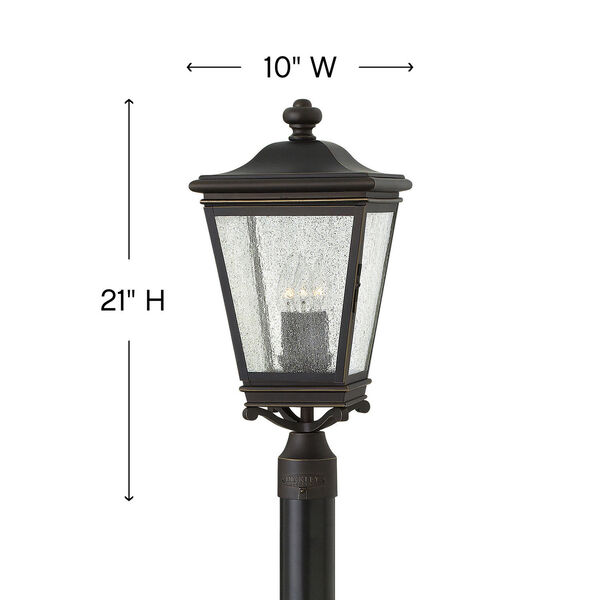 Lincoln Oil Rubbed Bronze Three-Light Outdoor Post Mount, image 3