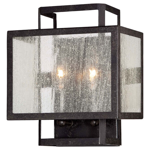 Camden Square Aged Charcoal Two-Light Wall Sconce, image 1