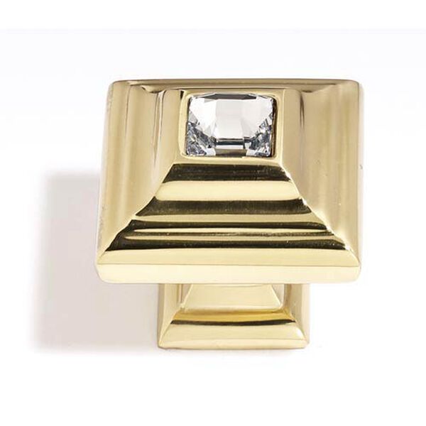 Crystal Gold 10 mm Small Square Knob, image 1