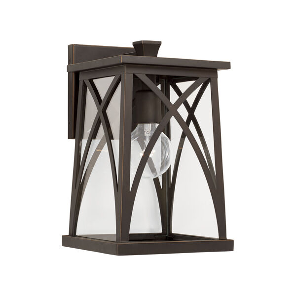 Marshall Oiled Bronze Outdoor One-Light Wall Lantern with Clear Glass, image 1