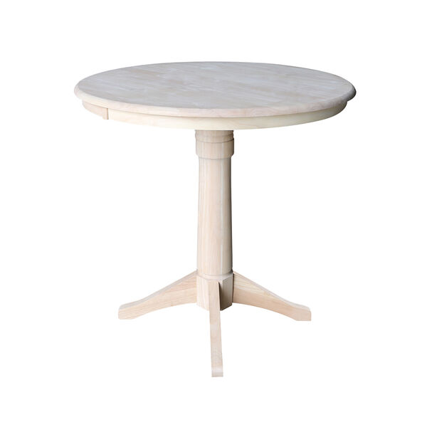 Unfinished 36-Inch Straight Pedestal Counter Height Table, image 2
