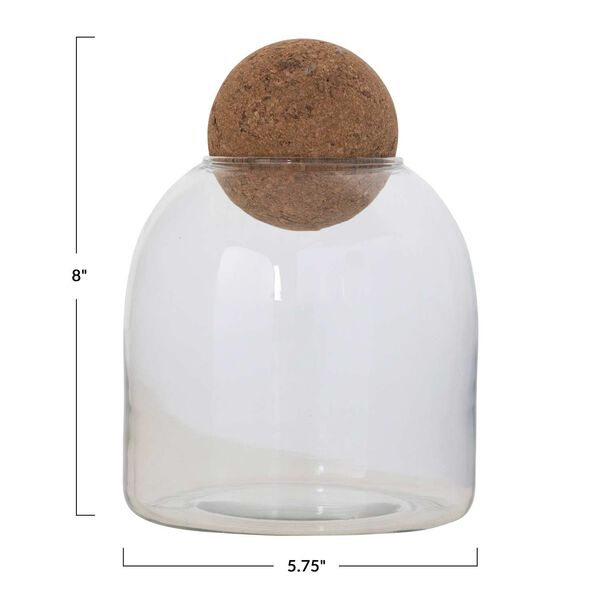 Clear Jar with Cork Ball Lid, image 3