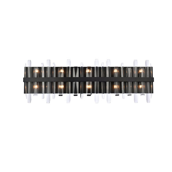 Serena Black and Clear 36-Inch Crystal Bath Sconce, image 1