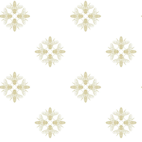 Honey Bee Gold Peel And Stick Wallpaper, image 2