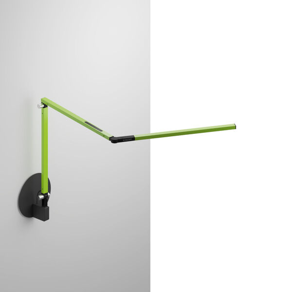 Z-Bar Green LED Mini Desk Lamp with Metallic Black Hardwire Wall Mount, image 1