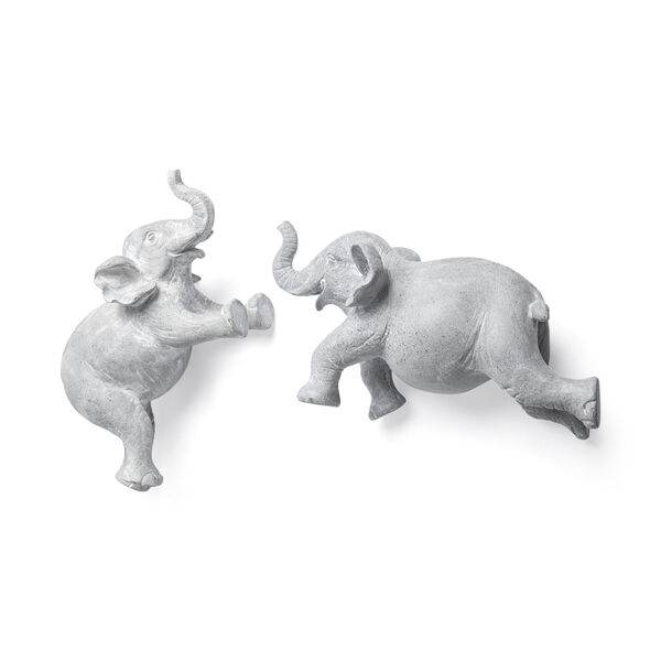 Maynard I Gray Elephant Wall Sculpture, Set of Two, image 1