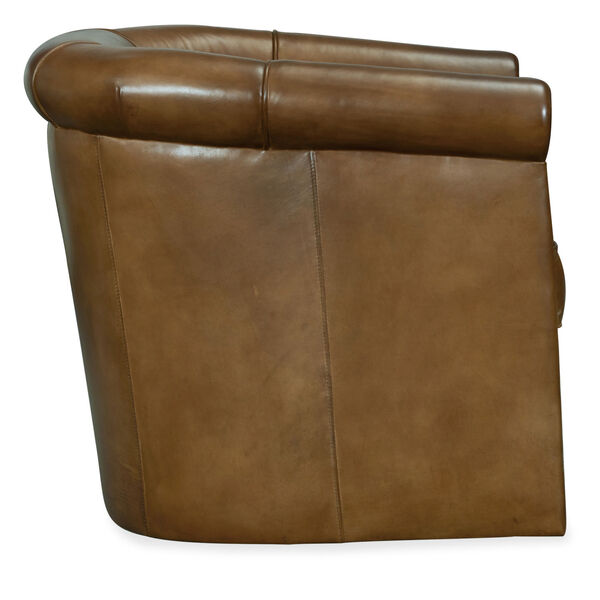 CC Brown 32-Inch Swivel Leather Club Chair, image 3