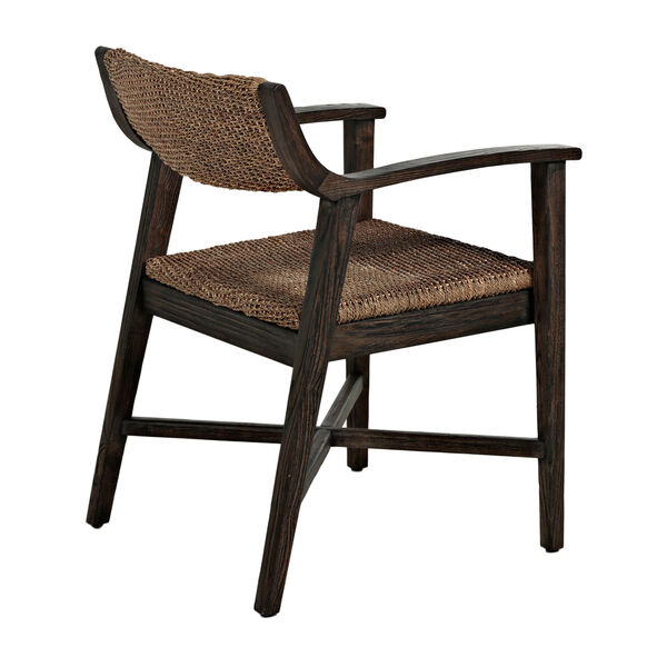 Richard Dark Brown and Natural Seagrass 32-Inch Arm Chair, image 5