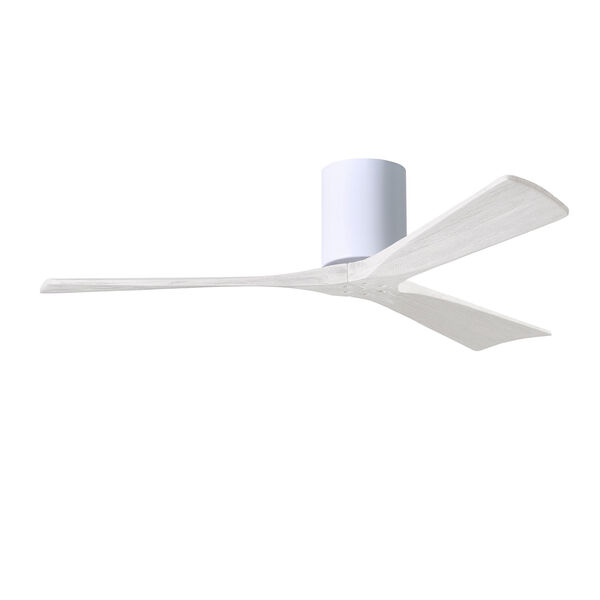 Irene-3H Gloss White 52-Inch Outdoor Flush Mount Ceiling Fan with Matte White Blades, image 4
